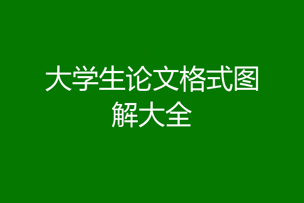 大学生论文格式图解大全