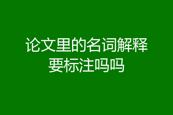 论文里的名词解释要标注吗吗