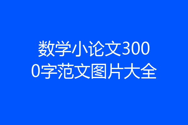 数学小论文3000字范文图片大全