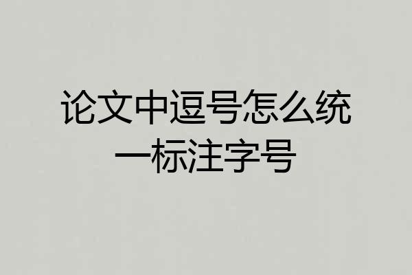 论文中逗号怎么统一标注字号