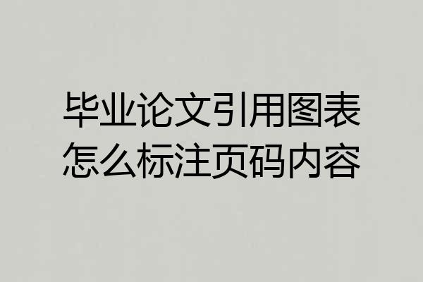 毕业论文引用图表怎么标注页码内容