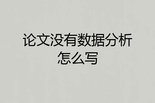 论文没有数据分析怎么写