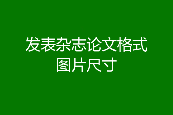 发表杂志论文格式图片尺寸