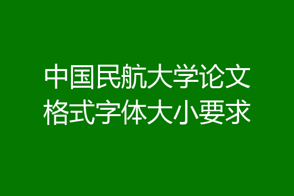 中国民航大学论文格式字体大小要求