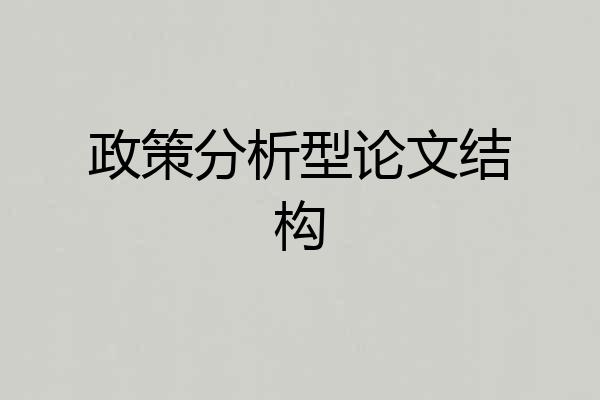 政策分析型论文结构