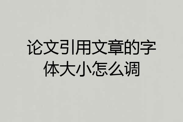论文引用文章的字体大小怎么调