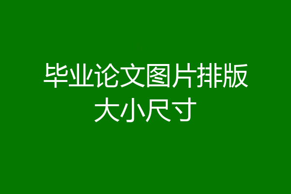 毕业论文图片排版大小尺寸