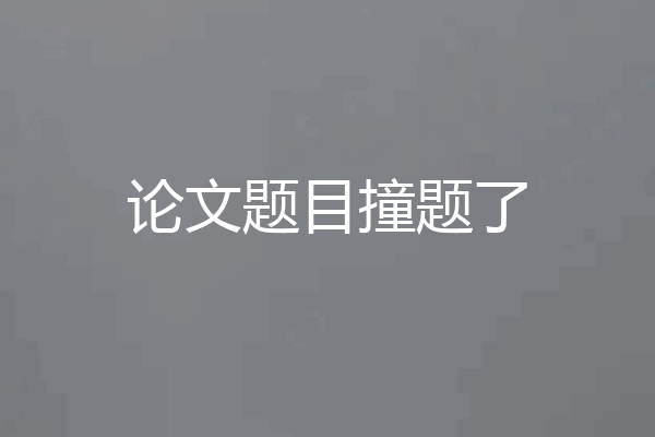 论文题目撞题了