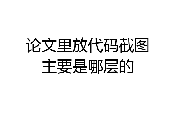 论文里放代码截图主要是哪层的