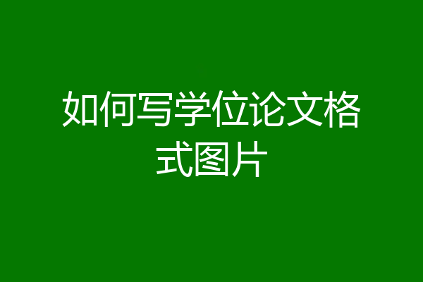 如何写学位论文格式图片