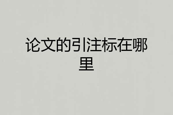 论文的引注标在哪里