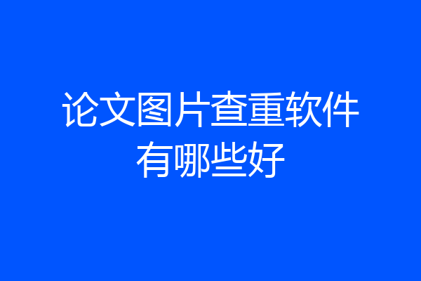 论文图片查重软件有哪些好