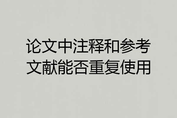 论文中注释和参考文献能否重复使用