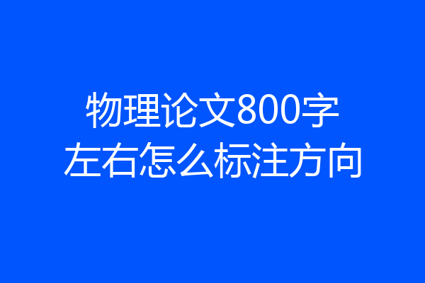 物理论文800字左右怎么标注方向