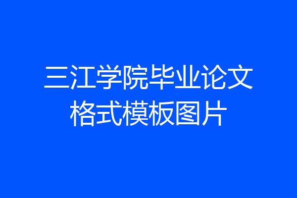 三江学院毕业论文格式模板图片