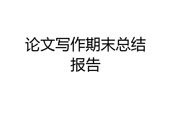 论文写作期末总结报告