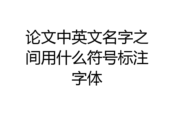 论文中英文名字之间用什么符号标注字体
