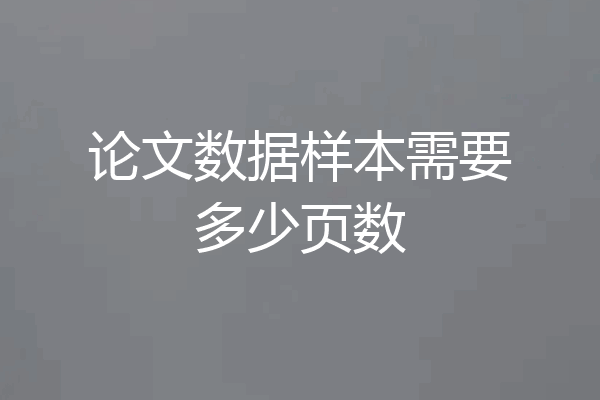 论文数据样本需要多少页数
