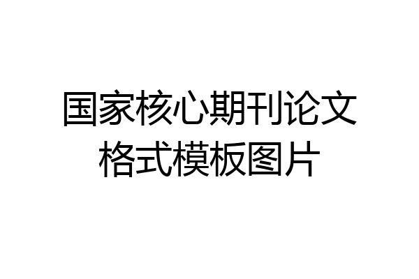 国家核心期刊论文格式模板图片