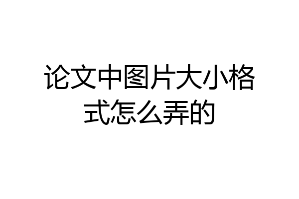 论文中图片大小格式怎么弄的