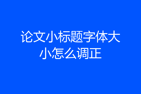 论文小标题字体大小怎么调正