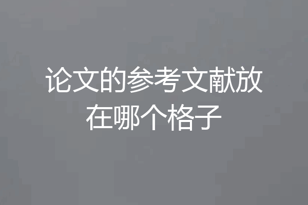 论文的参考文献放在哪个格子