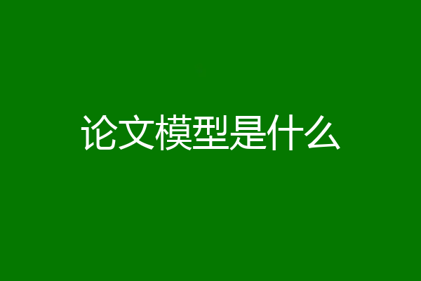 论文模型是什么