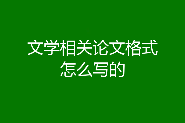 文学相关论文格式怎么写的