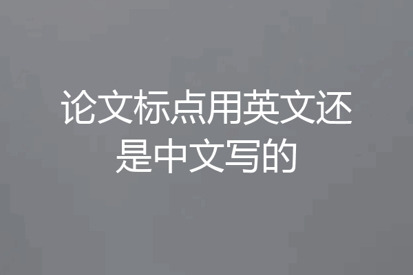 论文标点用英文还是中文写的