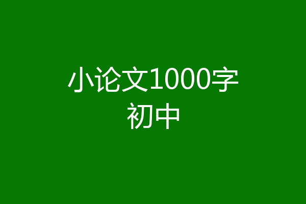 小论文1000字初中