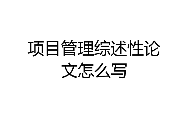 项目管理综述性论文怎么写