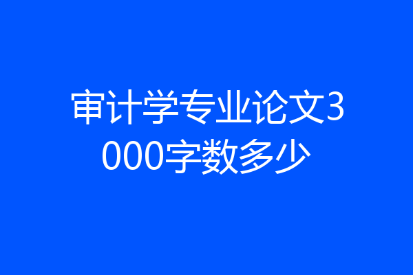 审计学专业论文3000字数多少
