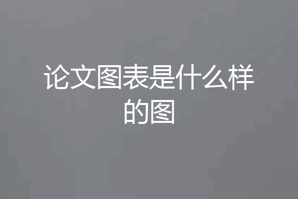 论文图表是什么样的图