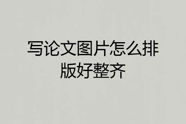 写论文图片怎么排版好整齐