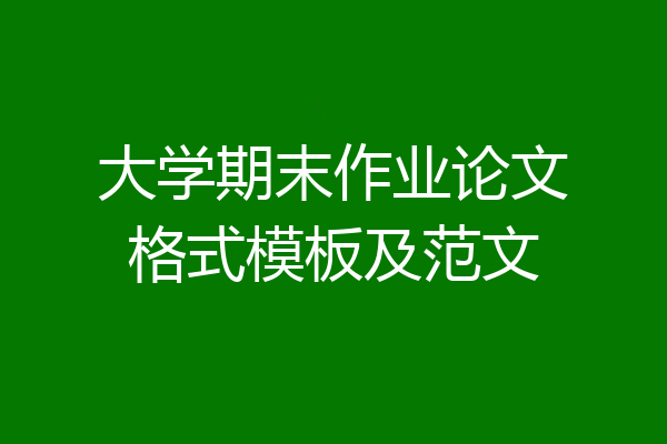 大学期末作业论文格式模板及范文