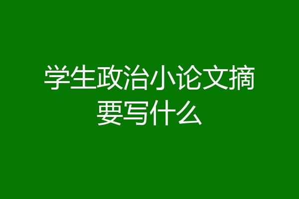学生政治小论文摘要写什么