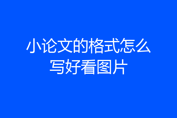小论文的格式怎么写好看图片