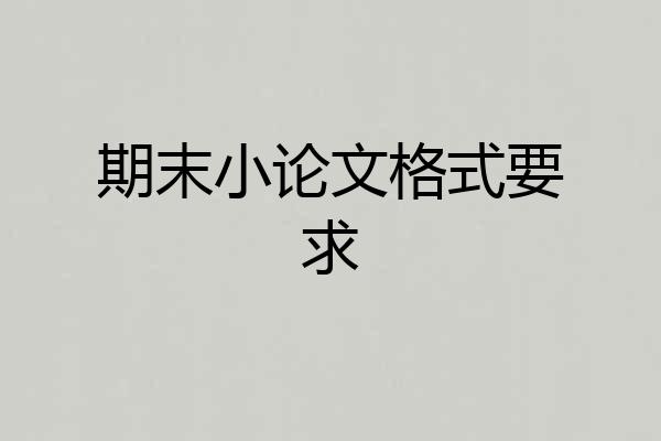 期末小论文格式要求
