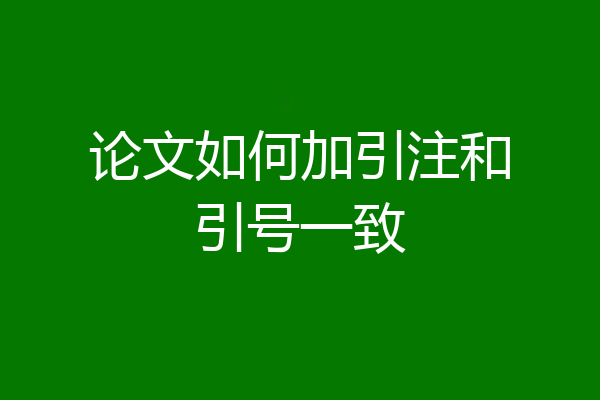 论文如何加引注和引号一致