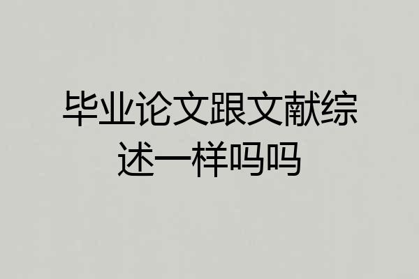 毕业论文跟文献综述一样吗吗