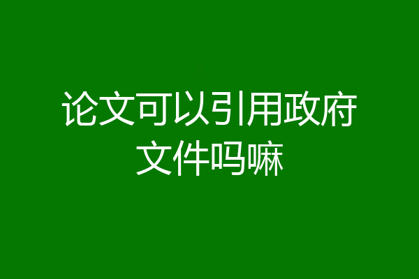 论文可以引用政府文件吗嘛