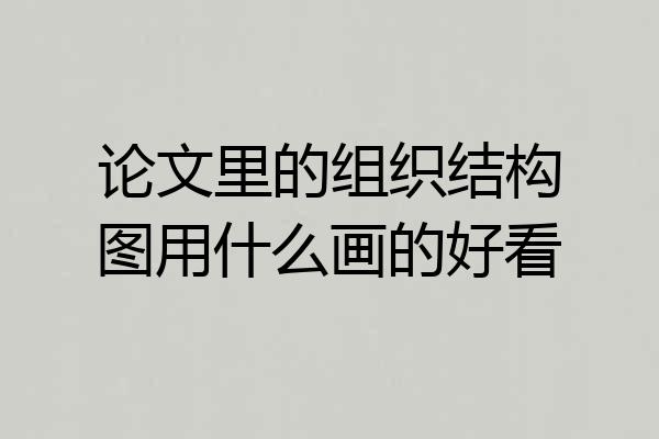 论文里的组织结构图用什么画的好看