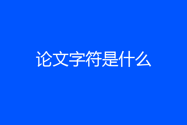 论文字符是什么