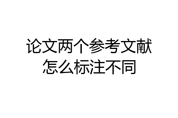 论文两个参考文献怎么标注不同