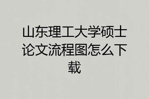 山东理工大学硕士论文流程图怎么下载