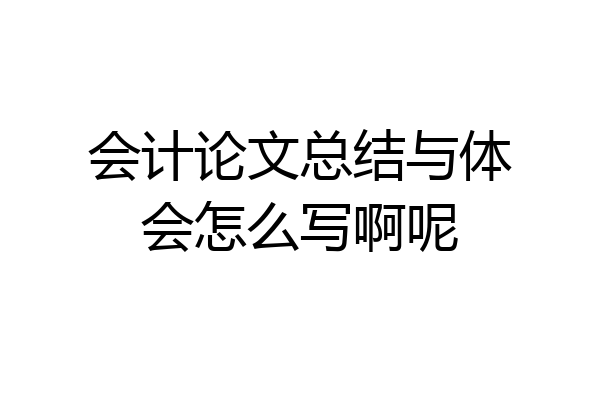 会计论文总结与体会怎么写啊呢