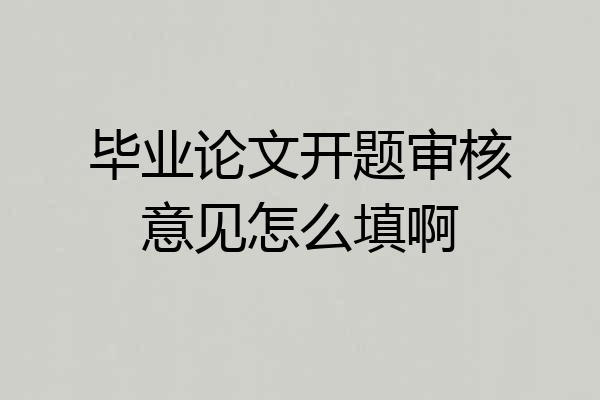毕业论文开题审核意见怎么填啊