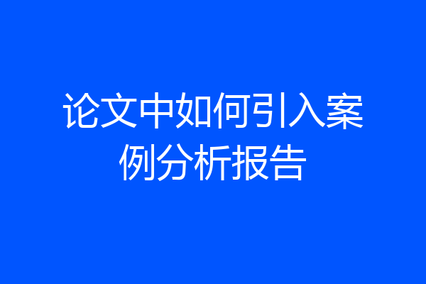 论文中如何引入案例分析报告