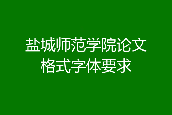 盐城师范学院论文格式字体要求