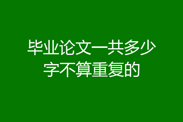 毕业论文一共多少字不算重复的